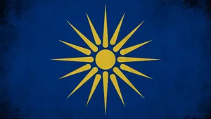 Macedonia Sun Navy Blue Background Wallpaper