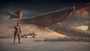 Mad_ Max_ Desolate_ Landscape_with_ Shipwreck Wallpaper