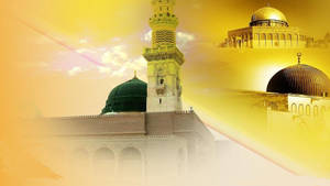 Madina Sharif With Holy Sites Wallpaper