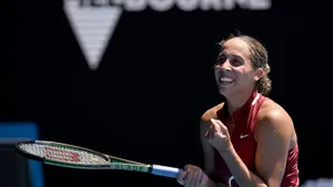 Madison Keys Smiling Happily Wallpaper