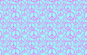 Magenta Peace Pattern Wallpaper