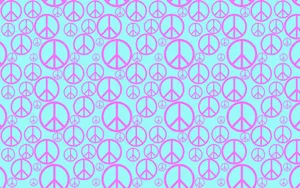 Magenta Peace Pattern Wallpaper