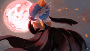 Magical Mega Gardevoir Under A Full Moon Wallpaper