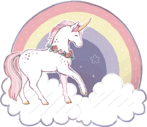 Magical Rainbow Unicorn Gliding Across A Star-studded Sky Wallpaper