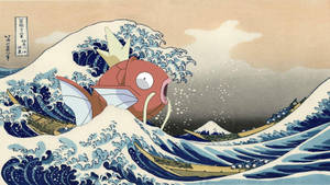 Magikarp Great Wave Of Kanagawa Wallpaper