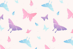 Magnificent Pastel Butterflies In Pattern Wallpaper