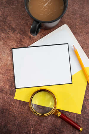 Magnifying Glass Crafting Paper Design Wallpaper