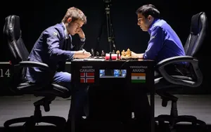 Magnus Carlsen And Viswanathan Anand Wallpaper