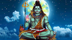 Mahadev Moon Digital Art Wallpaper