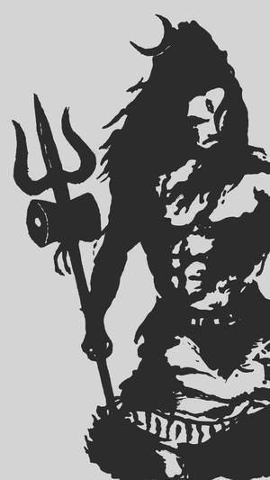 Mahadev Rudra Avatar Black Outline Wallpaper