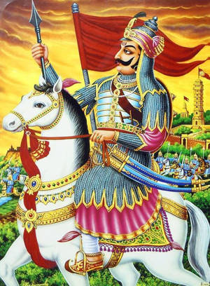 Maharana Pratap Colorful Painting 4k Wallpaper