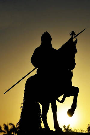 Maharana Pratap Statue During Sunset 4k Wallpaper