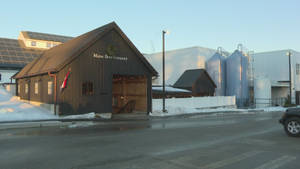 Maine Beer Company Building Facade At Winter Wallpaper