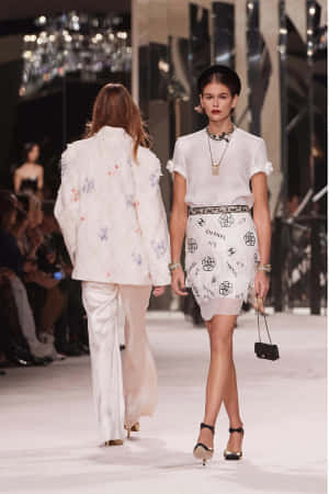 Maison Michel Models On Catwalk Wallpaper