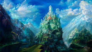 Majestic And Everlasting: Fantasy Castle Wallpaper Wallpaper