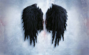 Majestic Black Broken Wings Wallpaper