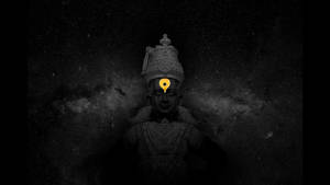 Majestic Black-themed Graphic Artwork Of Lord Pandurang Wallpaper