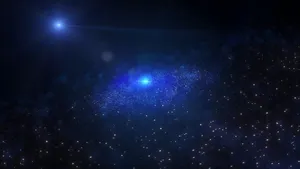 Majestic Blue Galaxy Wallpaper