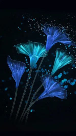 Majestic Dark Blue Rose In Abstract Design Wallpaper