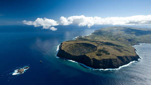 Majestic Display Of Historical Moai Statues At Rapa Nui National Park On Easter Island, South America Wallpaper