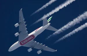 Majestic Emirates A380 Jumbo Jet Model Wallpaper