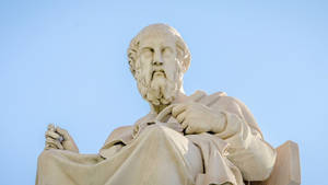 Majestic Greek Statue Of Plato Wallpaper