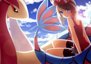 Majestic Milotic Embracing The Cloudy Sky Wallpaper