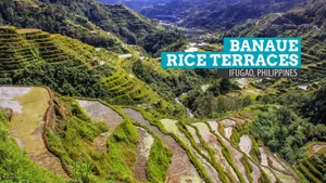 Majestic Overhead View Of Banaue Rice Terraces Wallpaper