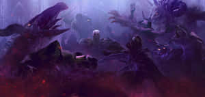 Majestic Purple Gothic Landscape Wallpaper