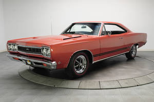 Majestic Red 1968 Plymouth Gtx Classic Car Wallpaper