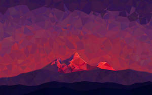 Majestic Red Polygon Mountain In High Resolution Wallpaper