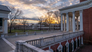 Majestic Rotunda Hallway Of University Of Virginia Wallpaper