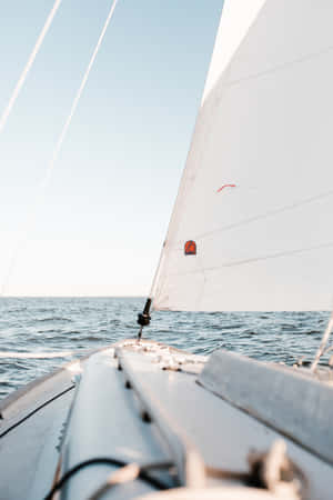 Majestic Sailboat On Tranquil Sea Wallpaper