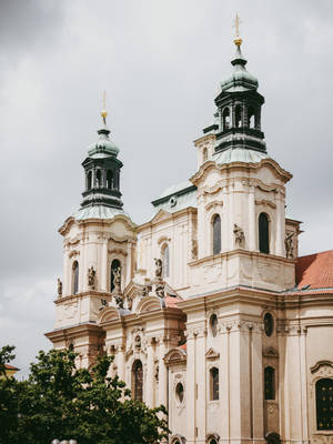 Majestic St. Nicholas Church In The Heart Of Czech Republic Wallpaper