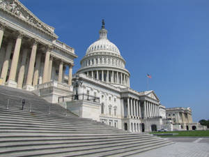 Majestic Steps Leading To The Supreme Court On Capitol Hill Wallpaper