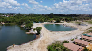 Majestic Sunset View Of Paramaribo's Ring Harbour Project Wallpaper