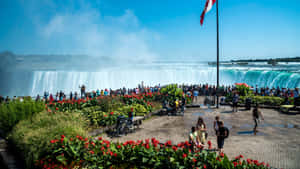 Majestic Table Rock Welcome Centre At Niagara Falls, Canada Wallpaper