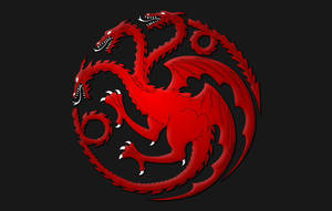 Majestic Three-headed Red Dragon Wallpaper