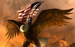 Majestic Us Eagle Soaring With Freedom Wallpaper