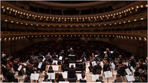 Majestic View From The Stage At Carnegie Hall Wallpaper