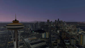 Majestic View Of Seattle's Iconic Space Needle Wallpaper