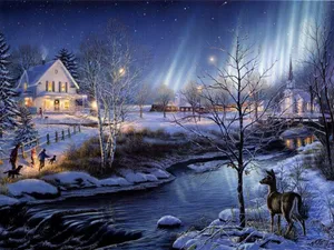 Majestic Winter Holiday Desktop Wallpaper