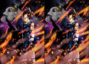 Majin Vegeta Smiling His Way To Victory Wallpaper