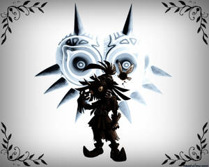 Majora's Mask Black And White Art Wallpaper
