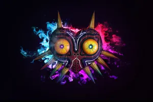Majora's Mask Cyan Pink Smoke Wallpaper