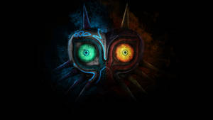 Majora's Mask Green And Yellow Eyes Wallpaper