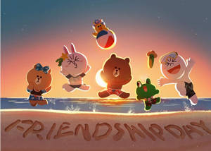 Make A Splash With Line Friends Wallpaper