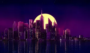 Make A Statement With Vibrant Neon Purple Wallpaper
