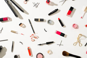 Makeup Girly Tools Pattern Wallpaper