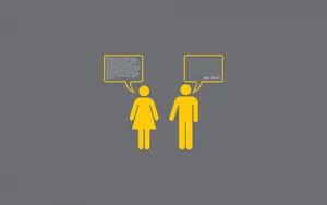 Male And Female Conversation Funny Simple Desktop Wallpaper